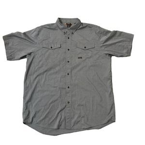 Ariat Rebar Shirt Men's size XL Gray Short Sleeve Vented Button Up Ripstop Work